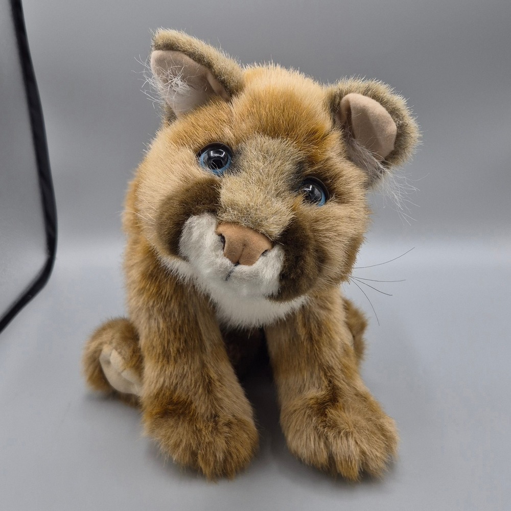 Folkmanis Puppets Mountain Lion Cub Realistic Hand Puppet 3045 Brown Blue Eyes